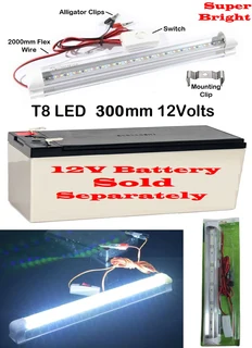 12V LED T8 Tube Lights With Wiring and On/Off Switch. Ideal For Use As Loadshedding Lamps. Brand NEW