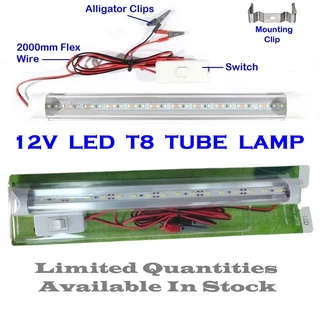 12V LED T8 Tube Lights With Wiring and On/Off Switch. Ideal For Use As Loadshedding Lamps. Brand NEW