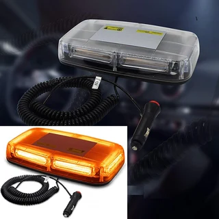 High Intensity COB LED Strobe Flash Roof Top Light in Amber Orange Yellow. Magnetic Mount. Brand NEW