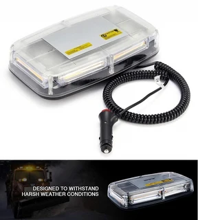 High Intensity COB LED Strobe Flash Roof Top Light in Amber Orange Yellow. Magnetic Mount. Brand NEW