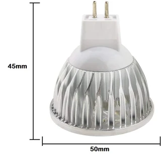 LED Light Bulbs: MR16 5W 12Volts Cool White Downlights, Spotlights. Aluminium Heat Sink. Brand New.