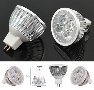 LED Light Bulbs: MR16 5W 12Volts Cool White Downlights, Spotlights. Aluminium Heat Sink. Brand New.