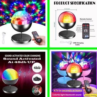 Rechargeable MultiColour LED Wireless Speaker Music Rotating Crystal Magic Ball Lamp. Brand New Item