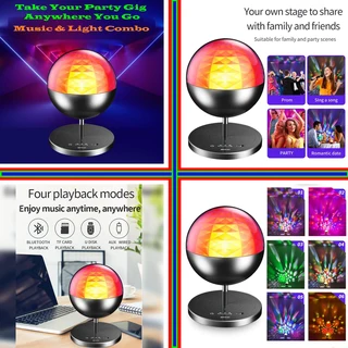 Rechargeable MultiColour LED Wireless Speaker Music Rotating Crystal Magic Ball Lamp. Brand New Item