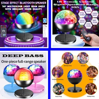 Rechargeable MultiColour LED Wireless Speaker Music Rotating Crystal Magic Ball Lamp. Brand New Item