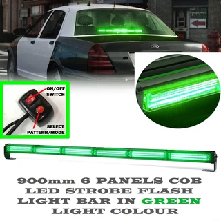 Green Strobe Flash COB LED Vehicle Warning Emergency Hazard Light Bar. Super Bright. Brand New Stock