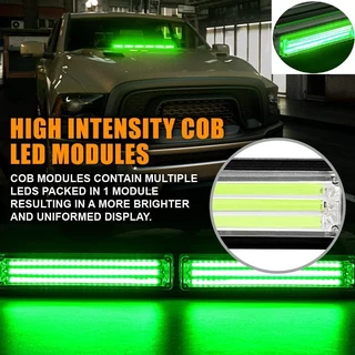 Green Strobe Flash COB LED Vehicle Warning Emergency Hazard Light Bar. Super Bright. Brand New Stock