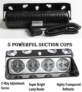 Cool White LED Strobe Flash Vehicle Windscreen Warning Dashboard Light with 16 Modes. Brand NEW