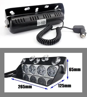 Cool White LED Strobe Flash Vehicle Windscreen Warning Dashboard Light with 16 Modes. Brand NEW