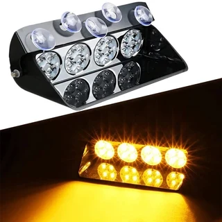 Amber Orange Yellow  LED Strobe Flash Vehicle Windscreen Warning Dashboard Light with 16 Modes. NEW