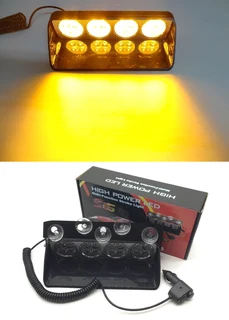 Amber Orange Yellow  LED Strobe Flash Vehicle Windscreen Warning Dashboard Light with 16 Modes. NEW