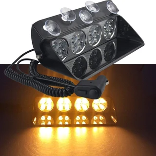 Amber Orange Yellow  LED Strobe Flash Vehicle Windscreen Warning Dashboard Light with 16 Modes. NEW