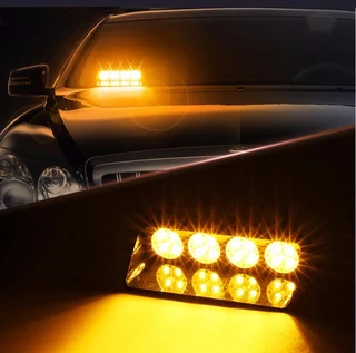 Amber Orange Yellow  LED Strobe Flash Vehicle Windscreen Warning Dashboard Light with 16 Modes. NEW