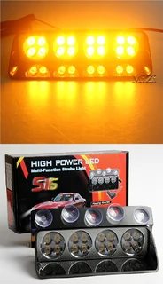Amber Orange Yellow  LED Strobe Flash Vehicle Windscreen Warning Dashboard Light with 16 Modes. NEW