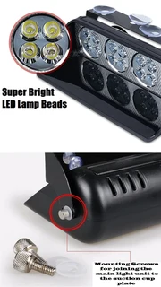 Red LED Strobe Flash Vehicle Windscreen Warning Dashboard Light with 16 Modes. Brand New Products.