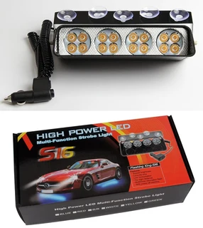 Red LED Strobe Flash Vehicle Windscreen Warning Dashboard Light with 16 Modes. Brand New Products.