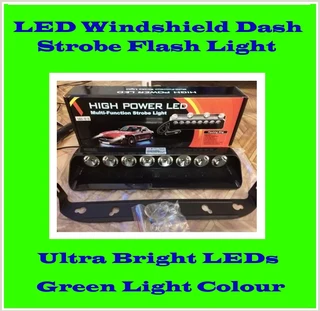 Very Long Green LED Strobe Flash Vehicle Windscreen Dashboard Warning Light. Brand NEW Products.