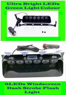 Green Ultra Bright LED Strobe Flash Vehicle Windscreen Dashboard Warning Light. Brand NEW Products.