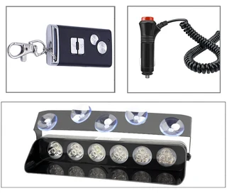 Remote Controlled Cool White LED Strobe Flash Vehicle Dashboard Windscreen Visor Light. Brand NEW.