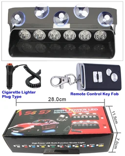 Remote Controlled Cool White LED Strobe Flash Vehicle Dashboard Windscreen Visor Light. Brand NEW.