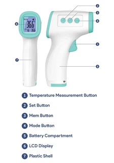 Infra Red Thermometer, Smart Safe Digital Non-Contact Device Model DT-9826. Brand New Products.