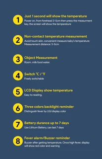 Infra Red Thermometer, Smart Safe Digital Non-Contact Device Model DT-9826. Brand New Products.