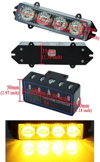 Amber Orange Yellow LED Flash Cluster Strobe Grille Lights 16LEDs (4x4pces). Brand New Products.