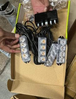 Amber Orange Yellow LED Flash Cluster Strobe Grille Lights 16LEDs (4x4pces). Brand New Products.