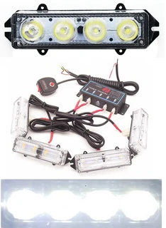 Cool White LED Strobe Flash Grille Bumper Cluster Lights 16LEDs (4x4pces). Brand New Products.