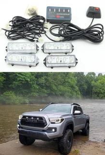 Cool White LED Strobe Flash Grille Bumper Cluster Lights 16LEDs (4x4pces). Brand New Products.