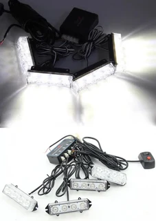 Cool White LED Strobe Flash Grille Bumper Cluster Lights 16LEDs (4x4pces). Brand New Products.