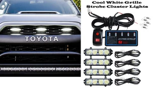 Cool White LED Strobe Flash Grille Bumper Cluster Lights 16LEDs (4x4pces). Brand New Products.