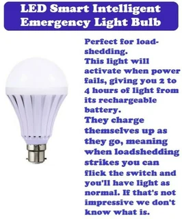 Emergency LED Light Bulbs Smart Intelligent Loadshedding Solution Globes 5W B22. Brand New Products.