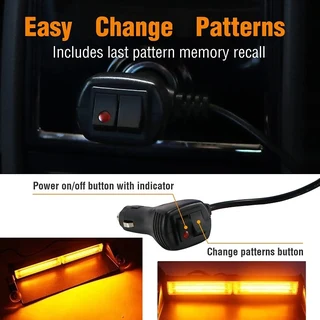 Amber Orange Yellow COB LED Vehicle Dashboard Flash Warning Windscreen Hazard Dash Light. Brand New.