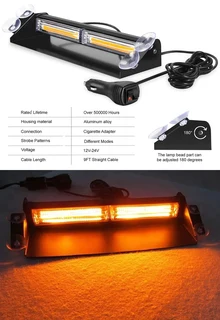 Amber Orange Yellow COB LED Vehicle Dashboard Flash Warning Windscreen Hazard Dash Light. Brand New.
