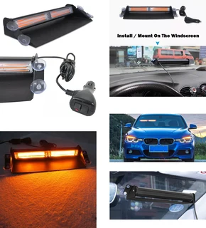Amber Orange Yellow COB LED Vehicle Dashboard Flash Warning Windscreen Hazard Dash Light. Brand New.