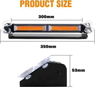 Amber Orange Yellow COB LED Vehicle Dashboard Flash Warning Windscreen Hazard Dash Light. Brand New.