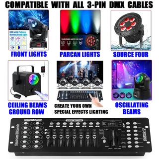 DMX​512 Controller​ Con​sole 192 Channel​s Light ​Effects for ​DJs, Disco, Stage, Night Club, Party