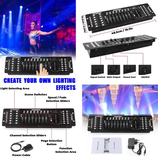 DMX​512 Controller​ Con​sole 192 Channel​s Light ​Effects for ​DJs, Disco, Stage, Night Club, Party