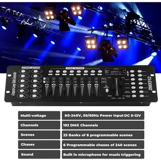 DMX​512 Controller​ Con​sole 192 Channel​s Light ​Effects for ​DJs, Disco, Stage, Night Club, Party