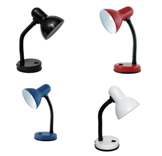 Desk Top Lamp Holder with Flexible Gooseneck plus LED Light Bulb.  In Assorted Colours. Brand NEW.