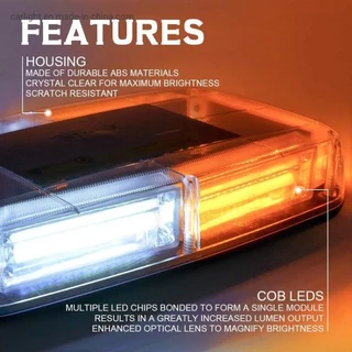 High Intensity COB LED Strobe Vehicle Roof Top Flash Light. Amber / Cool White. Brand New Products.