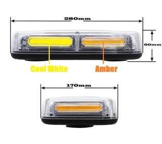 High Intensity COB LED Strobe Vehicle Roof Top Flash Light. Amber / Cool White. Brand New Products.