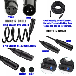 DMX512 Cable 3-Pin 10metres XLR Male Female for Audio, Sound, Visual Equipment. Brand New Products.