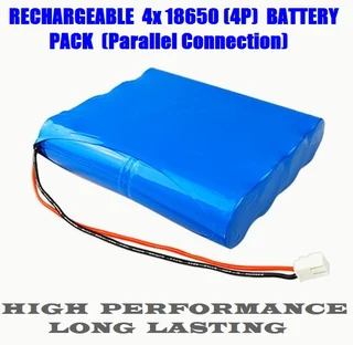 Rechargeable 18650 Battery Pack 3.7V 4-Cells (4P Pack). Light Duty Applications. Brand New Products.