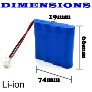 Rechargeable 18650 Battery Pack 3.7V 4-Cells (4P Pack). Light Duty Applications. Brand New Products.