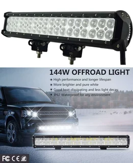 LED Light Bar 144W 7D Double Row Sliding Bracket Mount DC10~32V in Cool White. Brand New Products.