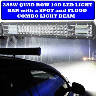 LED Light Bar 10D QUAD ROW Combo Beam Pattern DC10~32Volts in Cool White. Brand New Products.