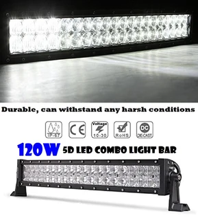 LED Light Bar Double Row 120W 5D Optic Design Combo Beam DC10~32V in Cool White. Brand New Products.
