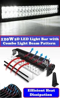 LED Light Bar Double Row 120W 5D Optic Design Combo Beam DC10~32V in Cool White. Brand New Products.